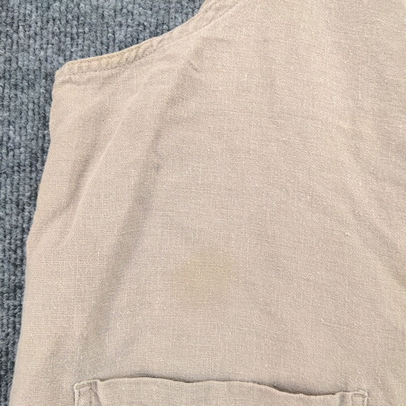 Erika Collection Women's Linen Blend Sleeveless Dress Brown Size M Pockets - Picture 7 of 11